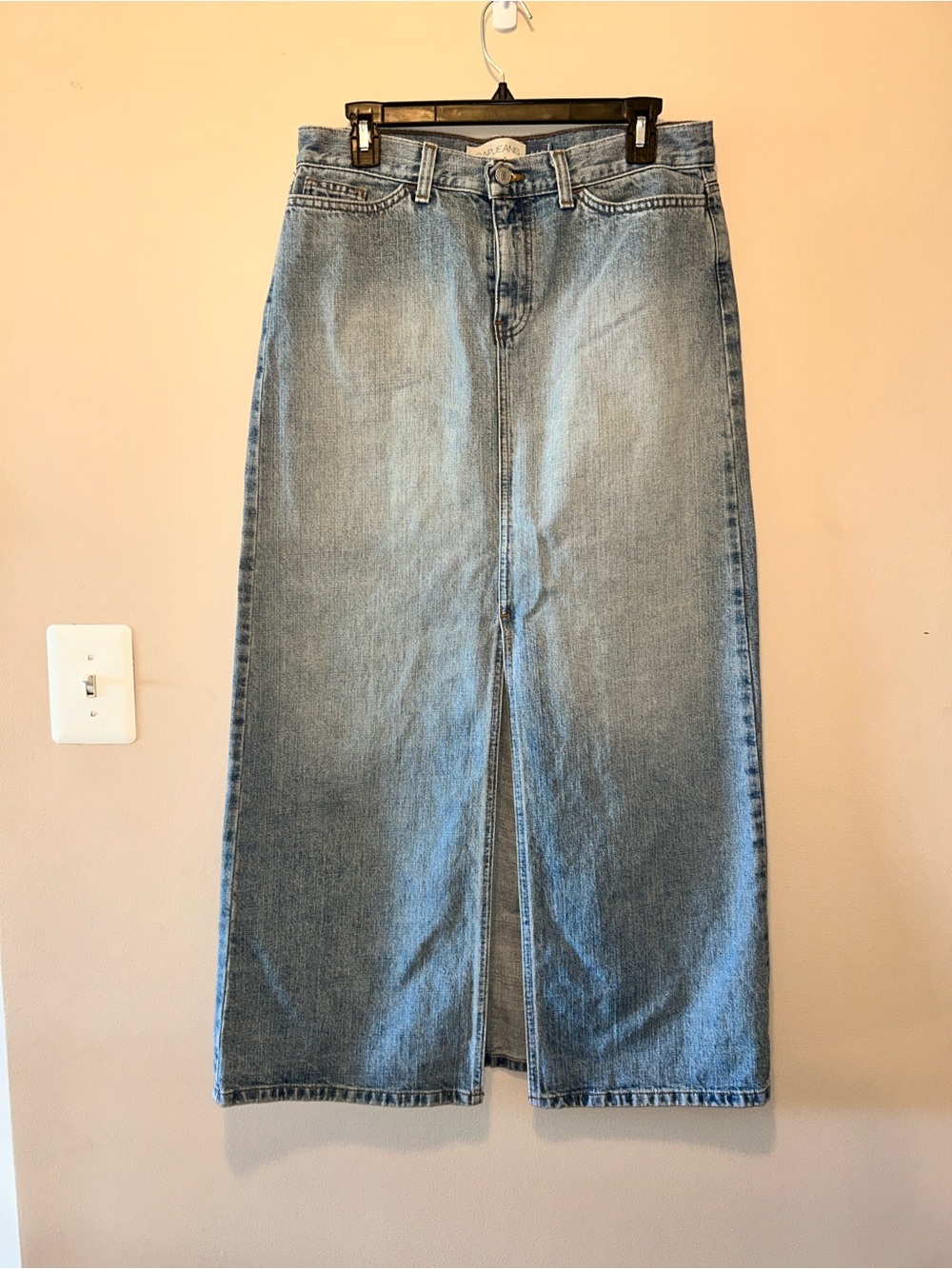 GAP Light Blue Denim Flare Skirt with Front Slit